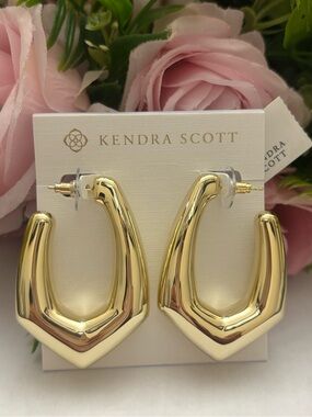 NWT Kendra Scott Kaia Gold Statement Hoop Earrings